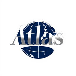 A modern and stylish logo design for an imaginary watch brand named 'Atlas'