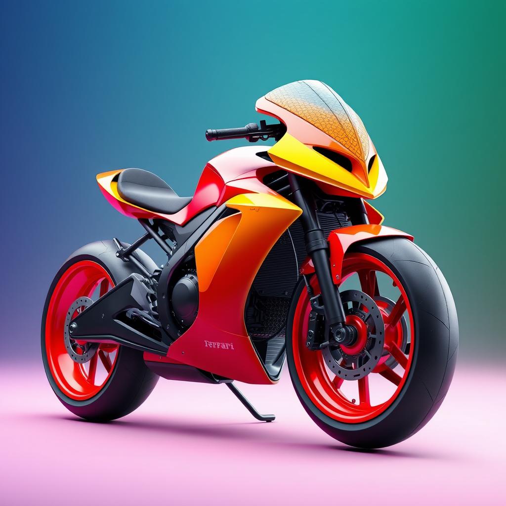 A breathtaking 3D rendering of a futuristic racing motorcycle featuring a unique fairing that resembles a skull or dragon's head