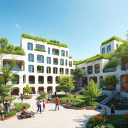 Architectural spaces that seamlessly integrate architecture, community, and vibrant green spaces