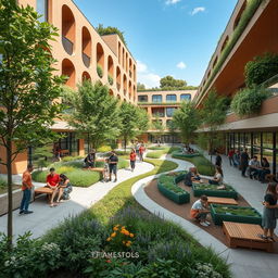 Architectural spaces that seamlessly integrate architecture, community, and vibrant green spaces