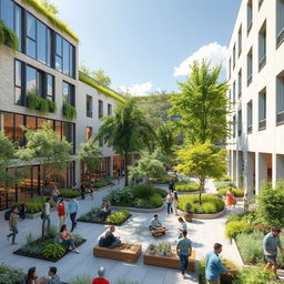 Architectural spaces that seamlessly integrate architecture, community, and vibrant green spaces