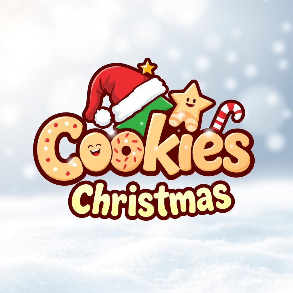 A festive logo design for 'Cookies Christmas', emphasizing a delightful Christmas cookies theme