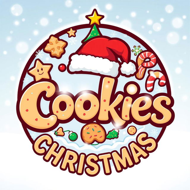 A festive logo design for 'Cookies Christmas', emphasizing a delightful Christmas cookies theme