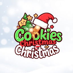 A festive logo design for 'Cookies Christmas', emphasizing a delightful Christmas cookies theme