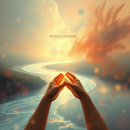 A serene and ethereal scene representing deep love and forgiveness, with abstract and dreamlike elements