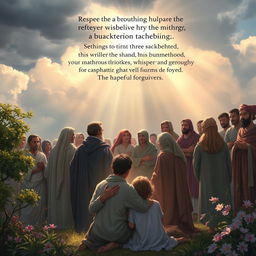 A powerful and thought-provoking representation of a spiritual message on respecting others and avoiding backbiting