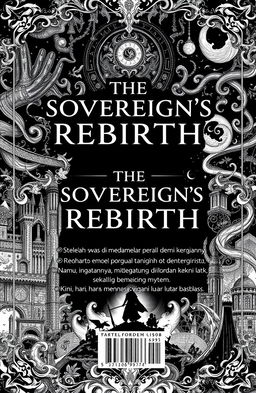 A novel cover design featuring the title 'THE SOVEREIGN'S REBIRTH' prominently displayed on the front