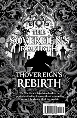 A novel cover design featuring the title 'THE SOVEREIGN'S REBIRTH' prominently displayed on the front