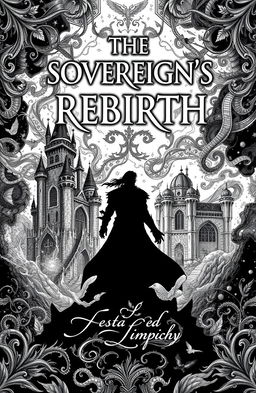 A novel cover design featuring the title 'THE SOVEREIGN'S REBIRTH' prominently displayed on the front