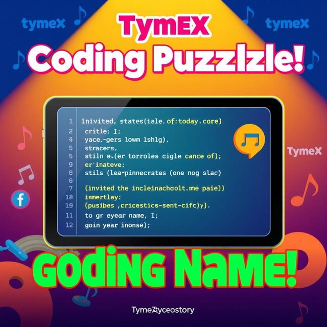 A vibrant and engaging coding puzzle posted on TymeX's Facebook story