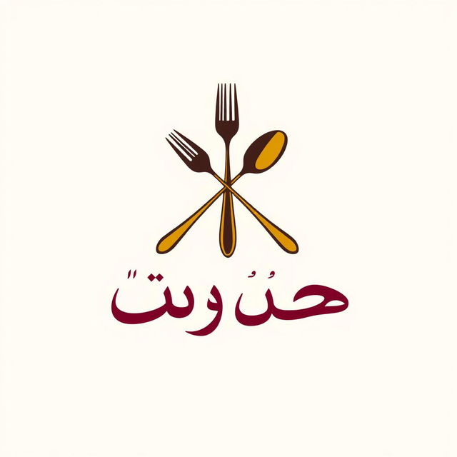 A modern and elegant logo design for a restaurant named 'لذیذ'
