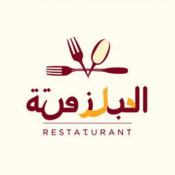A modern and elegant logo design for a restaurant named 'لذیذ'