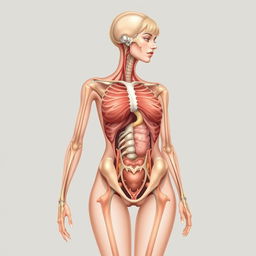 An artistic representation of the female anatomical structure, focusing on the beauty and complexity of the human body