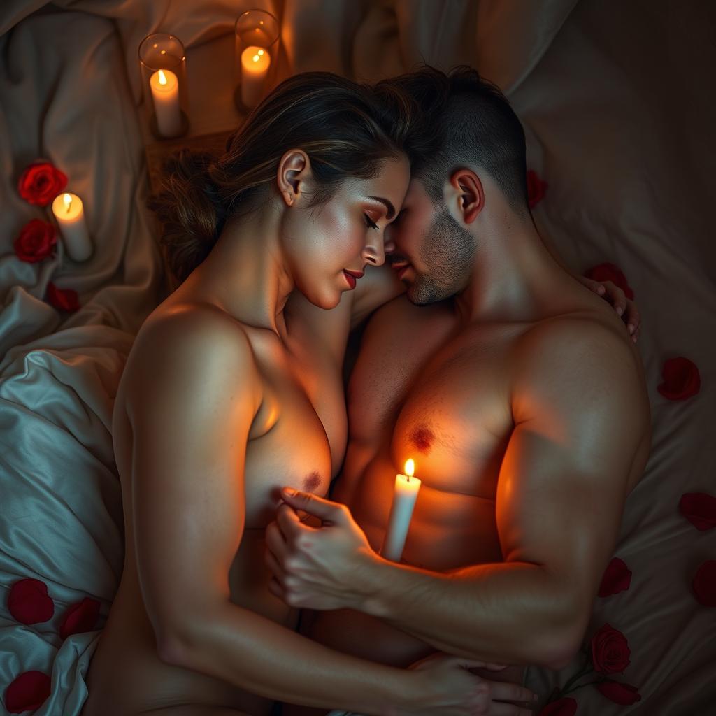 A sensual and artistic depiction of intimacy between two adults