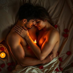 A sensual and artistic depiction of intimacy between two adults