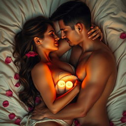 A sensual and artistic depiction of intimacy between two adults