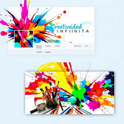 An eye-catching image for a Facebook profile and cover for a page named 'Creatividad Infinita'