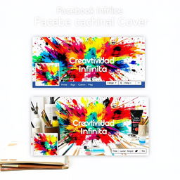 An eye-catching image for a Facebook profile and cover for a page named 'Creatividad Infinita'