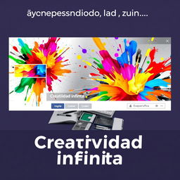 An eye-catching image for a Facebook profile and cover for a page named 'Creatividad Infinita'