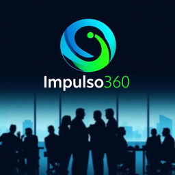 A modern and professional profile picture for a Facebook page named 'Impulso360,' which focuses on business, marketing, and entrepreneurship