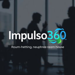 A modern and professional profile picture for a Facebook page named 'Impulso360,' which focuses on business, marketing, and entrepreneurship