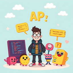 A humorous illustration representing a minimal API in C#