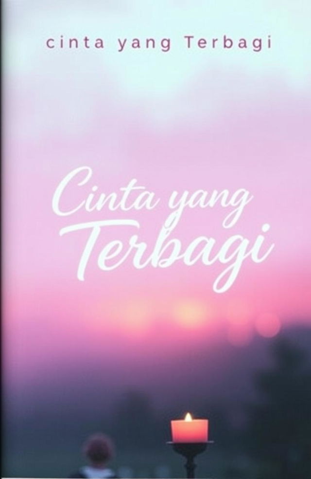 A novel cover image titled 'Cinta yang Terbagi' featuring a soft, flowing, handwritten script font to suggest romance and deep emotion