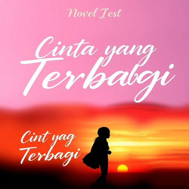 A novel cover image titled 'Cinta yang Terbagi' featuring a soft, flowing, handwritten script font that evokes romance and deep emotion