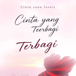 A novel cover image titled 'Cinta yang Terbagi' featuring a soft, flowing, handwritten script font that evokes romance and deep emotion
