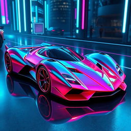 A futuristic supercar inspired by 1990s design, featuring smooth, aerodynamic lines and a sleek silhouette