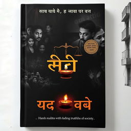 A visually striking book cover for 'समाज का सच', themed on harsh realities and deep truths of society