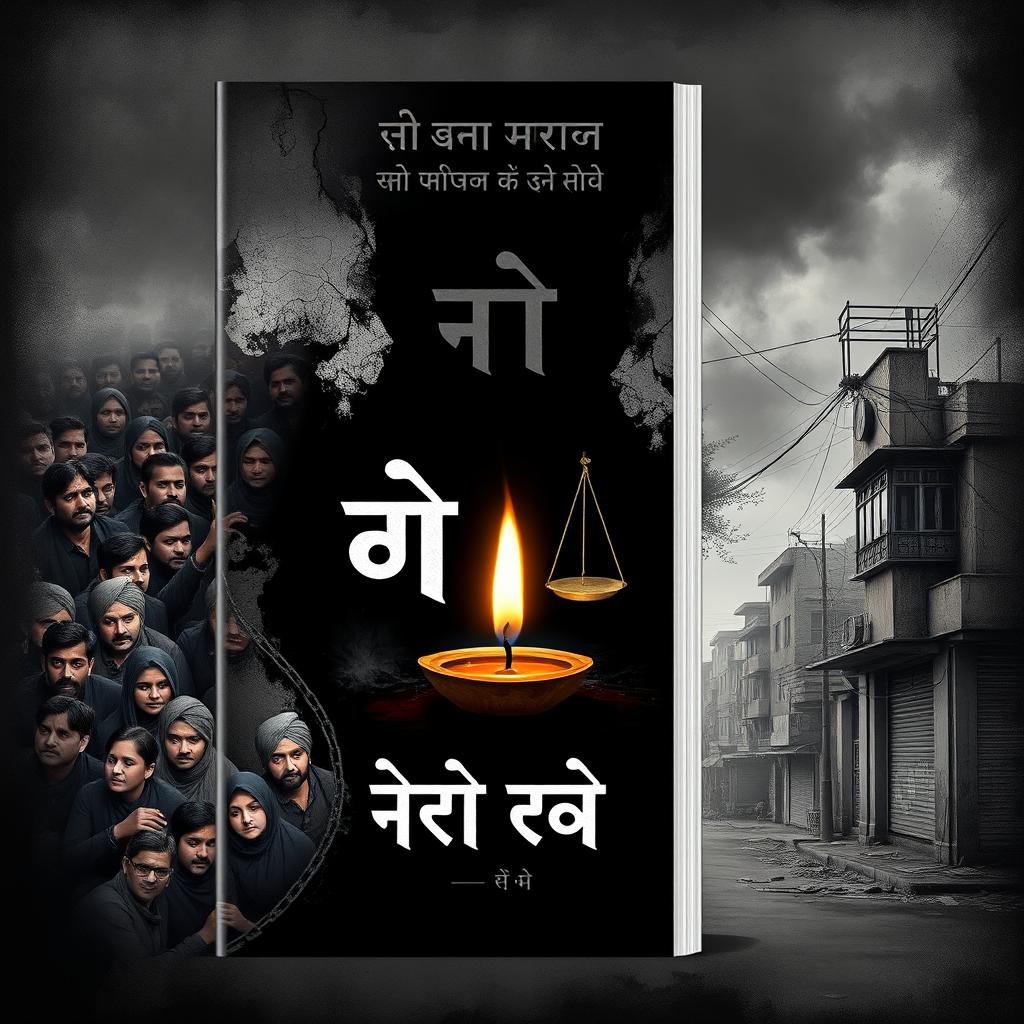 A visually striking book cover for 'समाज का सच', themed on harsh realities and deep truths of society