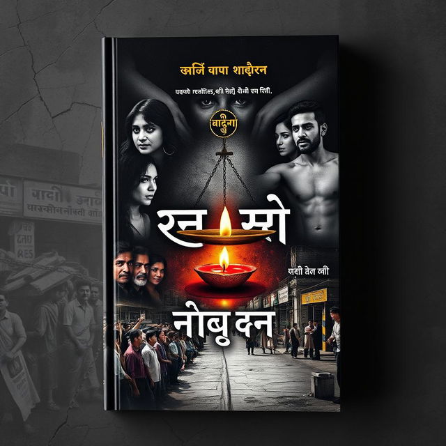 A visually striking book cover for 'समाज का सच', themed on harsh realities and deep truths of society