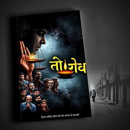 A visually striking book cover for 'समाज का सच', themed on harsh realities and deep truths of society