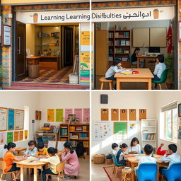 A vibrant and welcoming learning difficulties center located in Lebanon, showcasing an inviting atmosphere filled with educational materials