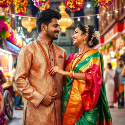 A romantic love story between a North Indian man and a South Indian woman, set against a vibrant backdrop of diverse cultural elements