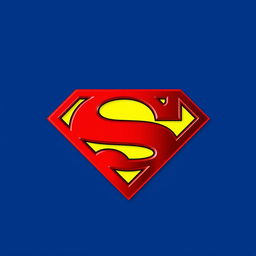 A classic Superman logo featuring the iconic red and yellow 'S' symbol, set against a blue background