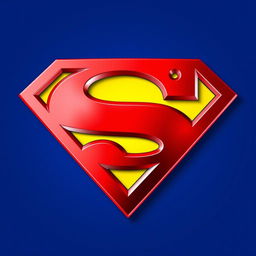 A classic Superman logo featuring the iconic red and yellow 'S' symbol, set against a blue background