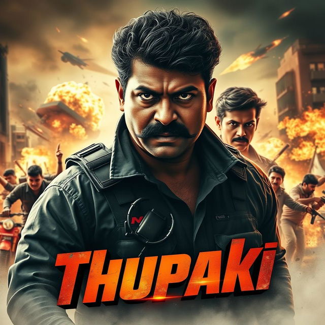 An action movie poster for a film titled 'Thupaki'