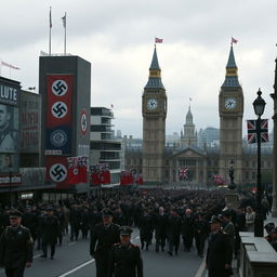 A dystopian version of London in an alternate history where Hitler won World War II