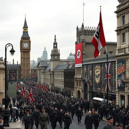 A dystopian version of London in an alternate history where Hitler won World War II