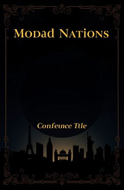 A dark themed Model United Nations cover page, featuring a stylized globe partially illuminated by dim, moody lighting