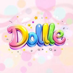 A vibrant, artistic interpretation of colorful and whimsical 'Dolle' text, surrounded by a playful, abstract background