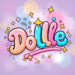A vibrant, artistic interpretation of colorful and whimsical 'Dolle' text, surrounded by a playful, abstract background