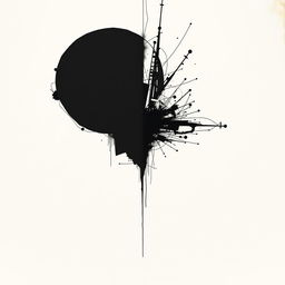 A minimalist artwork depicting the theme of ugliness inspired by the book "Damian" by Alex Mirez