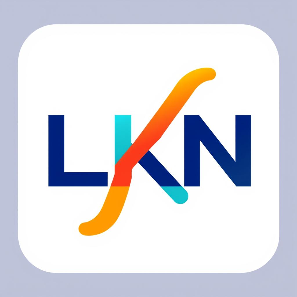 A modern and visually striking logo design featuring the letters 'LKN'