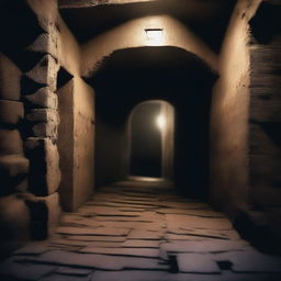 This is an image of a dungeon, depicted in a blurred, paint-smudged style