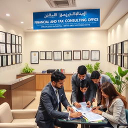 A professional office environment representing "Al Batool Financial and Tax Consulting Office"