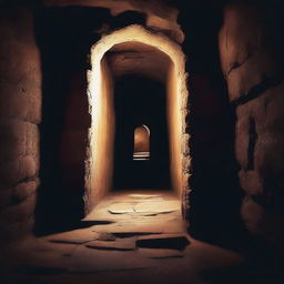 This is an image of a dungeon, depicted in a blurred, paint-smudged style