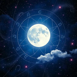 A captivating astrology-themed background filled with a celestial night sky, showcasing a plethora of vibrant stars and intricate constellations